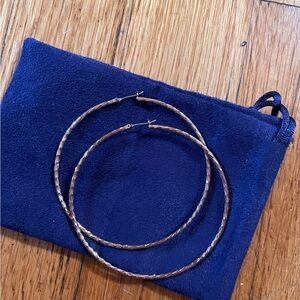 Betsey Johnson rose gold hoop earrings